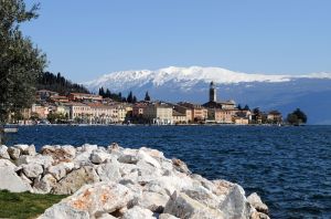 The waterfront of Salò, a town on the banks of Lake Garda in Lombardy
