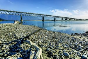 Greywacke stones along the Haast River in New Zealand